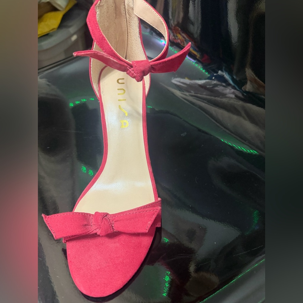 Unisa Women's Vibrant Red Heels with Bow